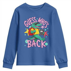 Funny Retro Alligator First Day of School Youth Sweatshirt Guess Who is Back Cute Kids Gift