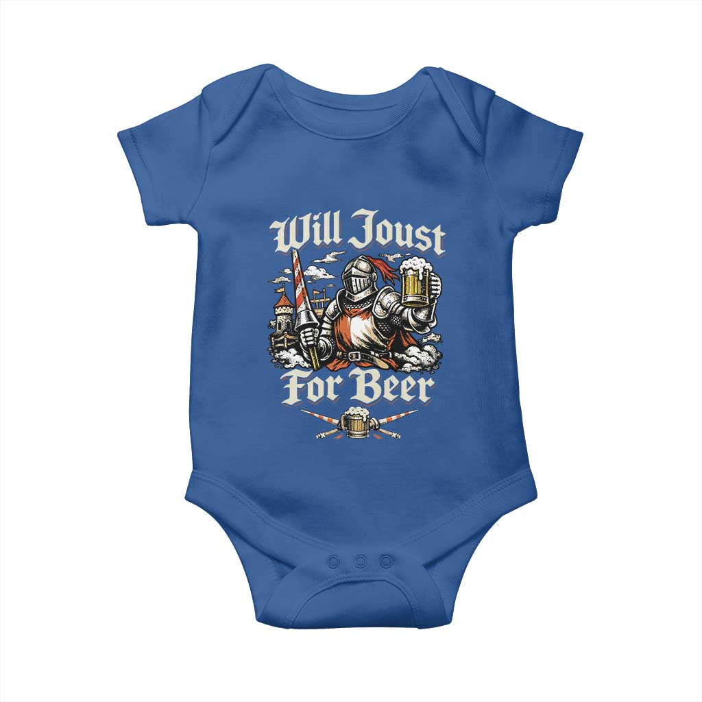Funny Medieval Knight Drinking Humor Baby Onesie Will Joust For Beer Vintage Renaissance Faire