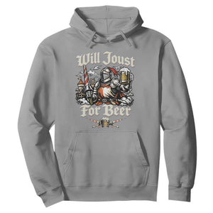 Funny Medieval Knight Drinking Humor Hoodie Will Joust For Beer Vintage Renaissance Faire
