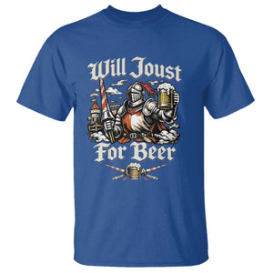 Funny Medieval Knight Drinking Humor T Shirt Will Joust For Beer Vintage Renaissance Faire