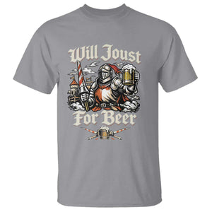 Funny Medieval Knight Drinking Humor T Shirt Will Joust For Beer Vintage Renaissance Faire