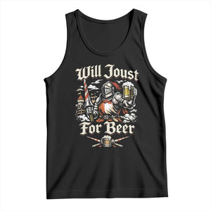 Funny Medieval Knight Drinking Humor Tank Top Will Joust For Beer Vintage Renaissance Faire