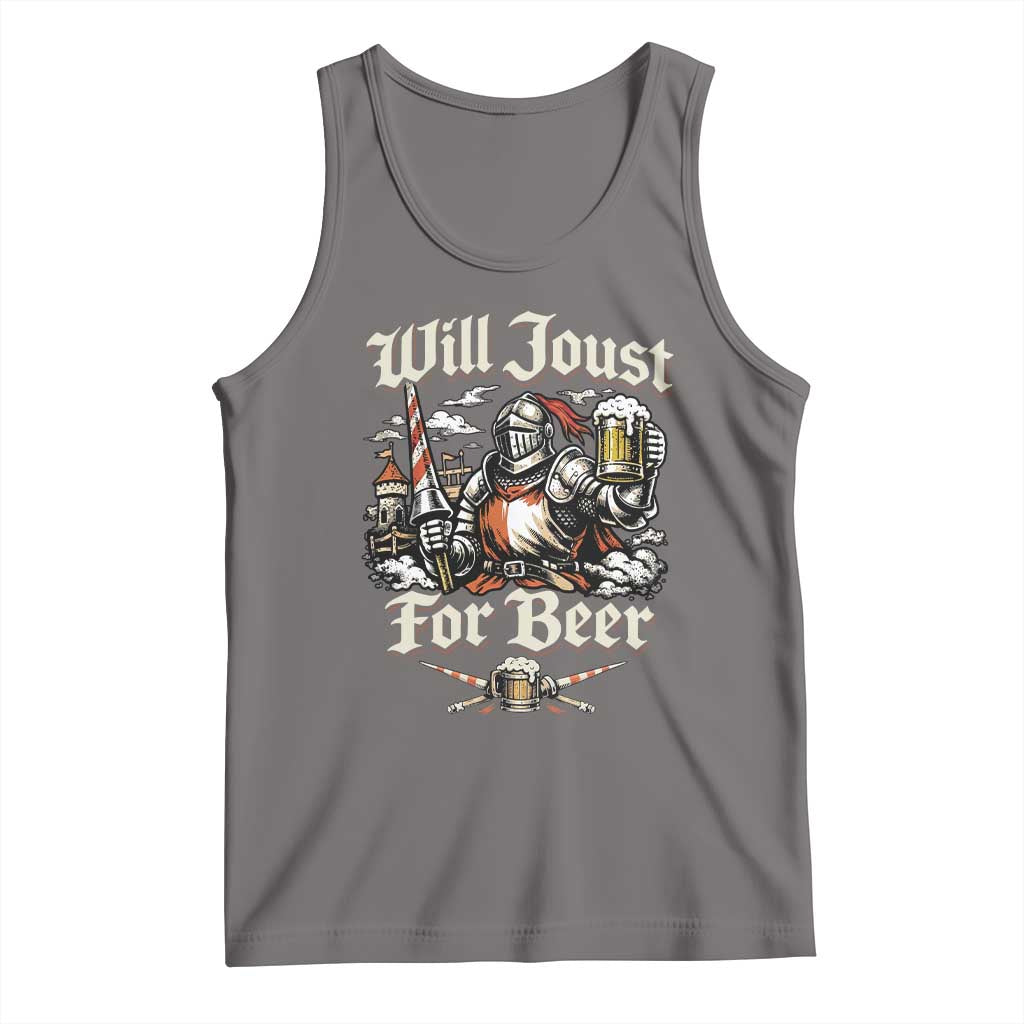 Funny Medieval Knight Drinking Humor Tank Top Will Joust For Beer Vintage Renaissance Faire
