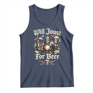 Funny Medieval Knight Drinking Humor Tank Top Will Joust For Beer Vintage Renaissance Faire