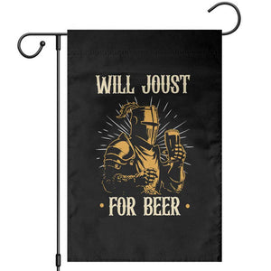 Funny Medieval Knight  Drinking Festival Humor Garden Flag Will Joust For Beer Renaissance Faire
