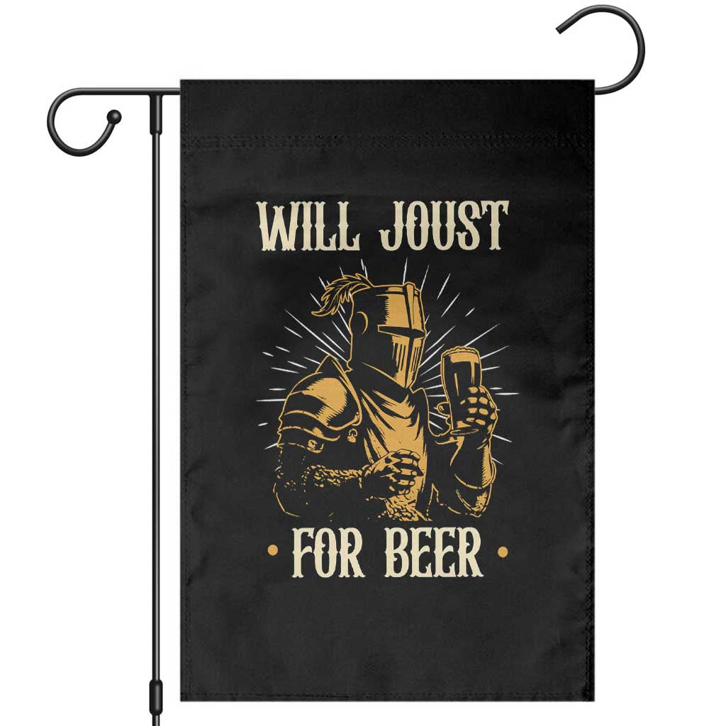 Funny Medieval Knight Drinking Festival Humor Garden Flag Will Joust For Beer Renaissance Faire TS02 Black Print Your Wear