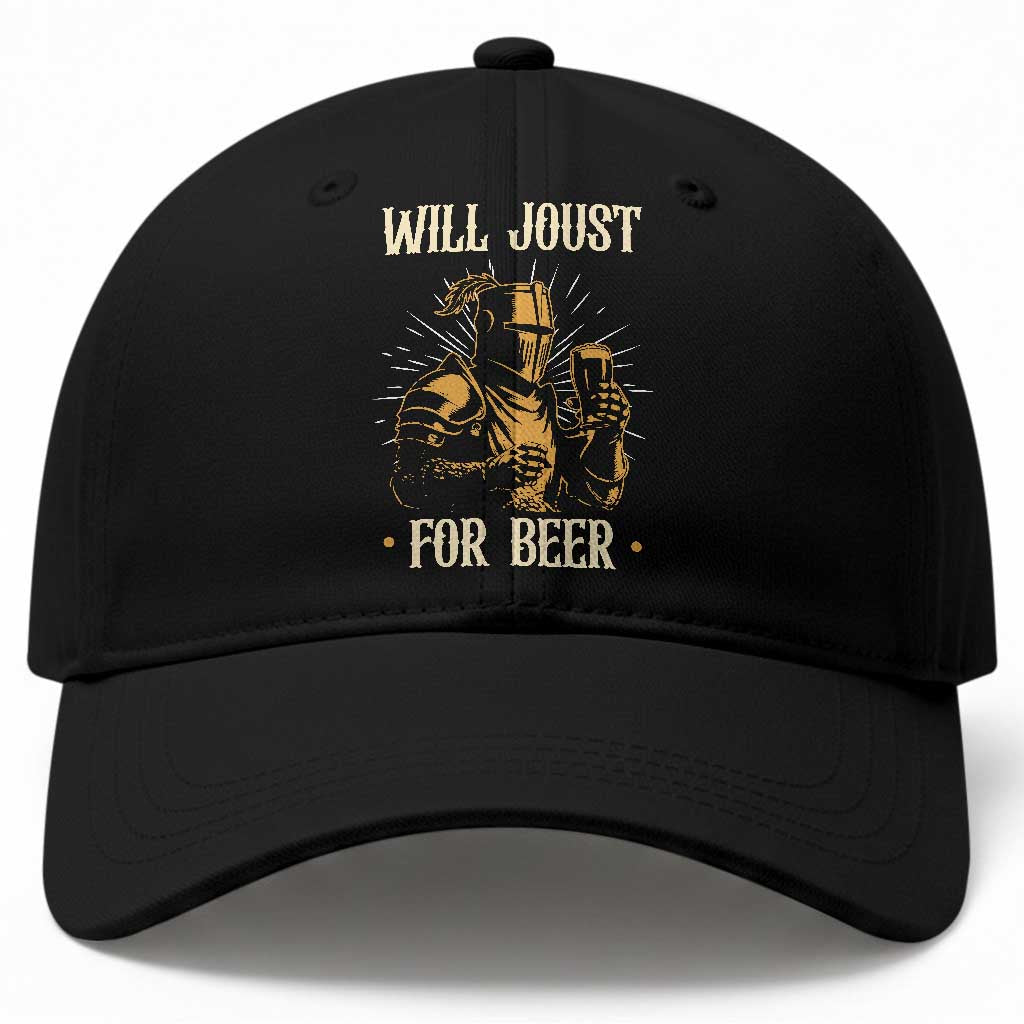 Funny Medieval Knight Drinking Festival Humor Baseball Cap Will Joust For Beer Renaissance Faire TS02 Print Your Wear