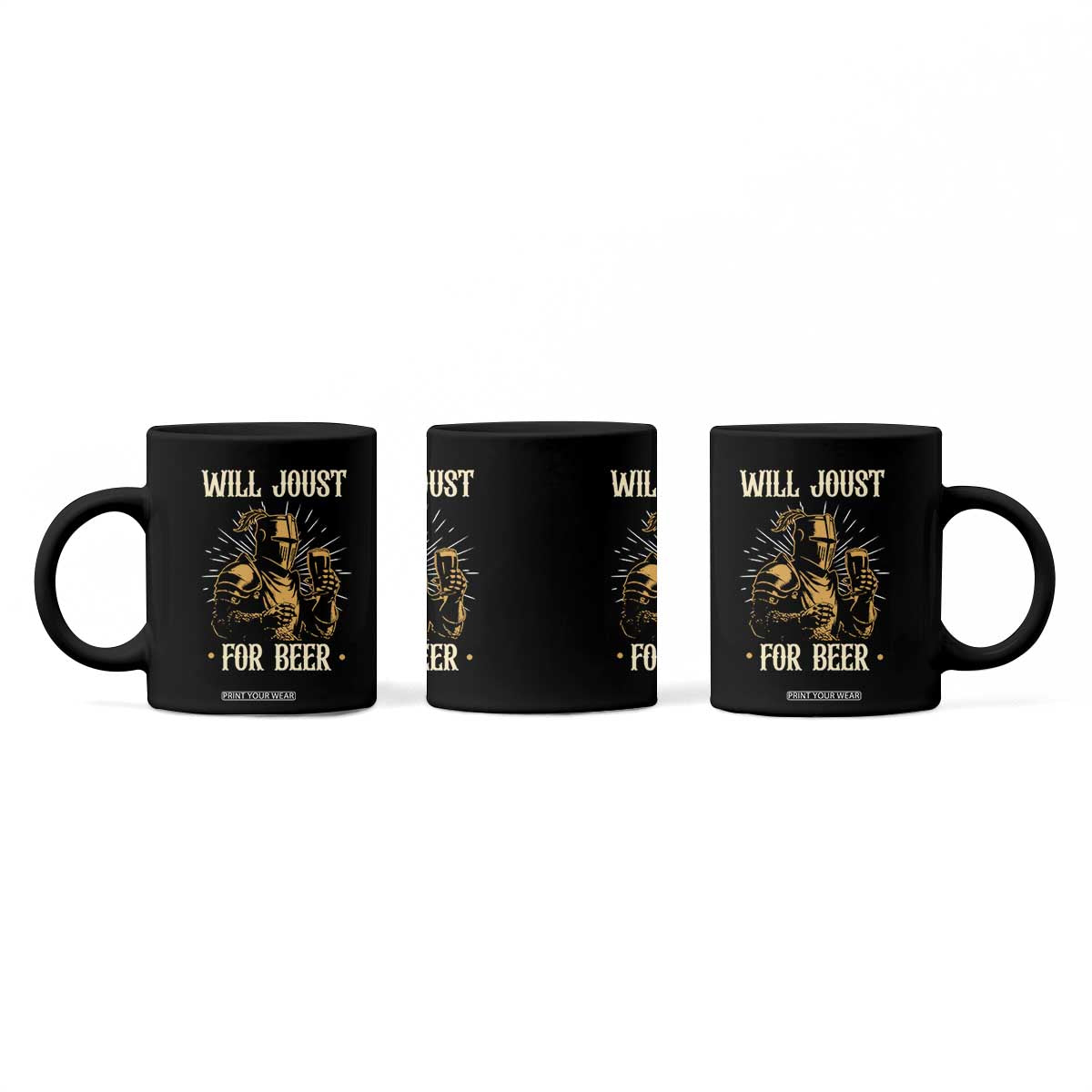 Funny Medieval Knight  Drinking Festival Humor Coffee Mug Will Joust For Beer Renaissance Faire