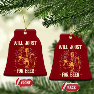 Funny Medieval Knight  Drinking Festival Humor Ceramic Ornament Will Joust For Beer Renaissance Faire