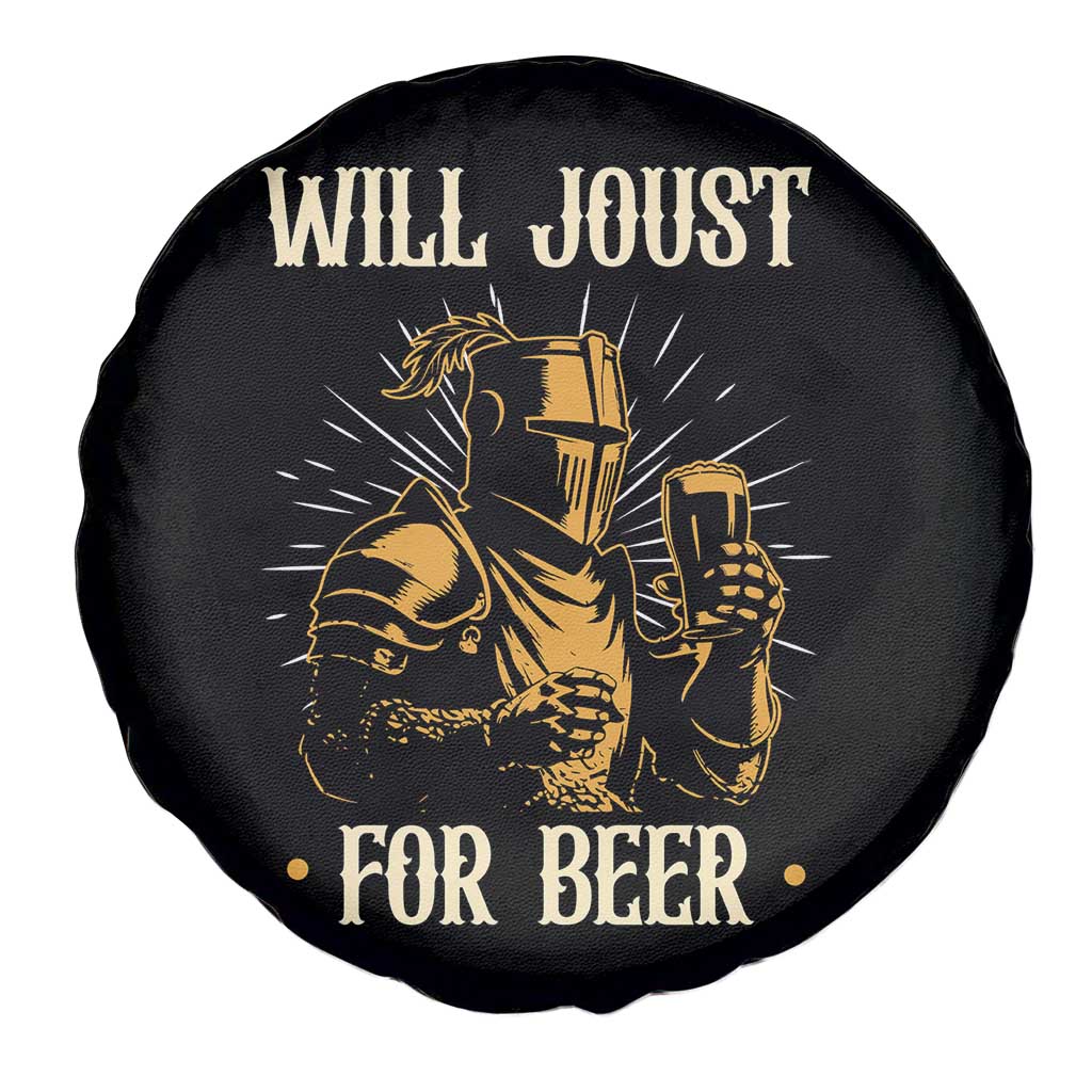 Funny Medieval Knight  Drinking Festival Humor Spare Tire Cover Will Joust For Beer Renaissance Faire