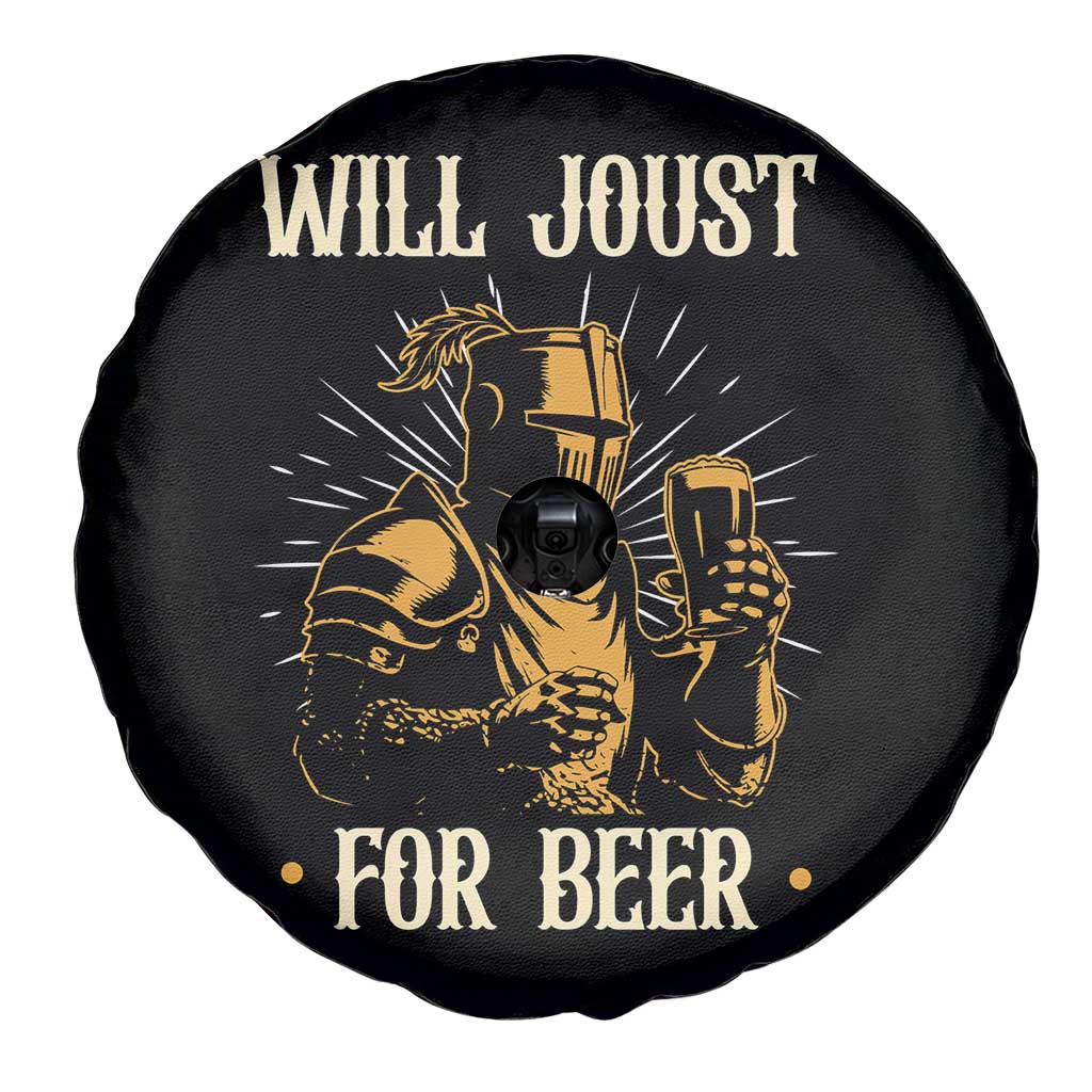 Funny Medieval Knight  Drinking Festival Humor Spare Tire Cover Will Joust For Beer Renaissance Faire