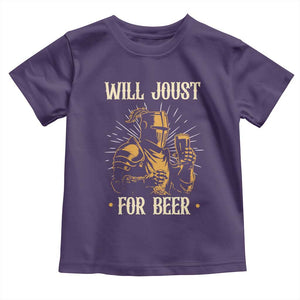 Funny Medieval Knight  Drinking Festival Humor Toddler T Shirt Will Joust For Beer Renaissance Faire