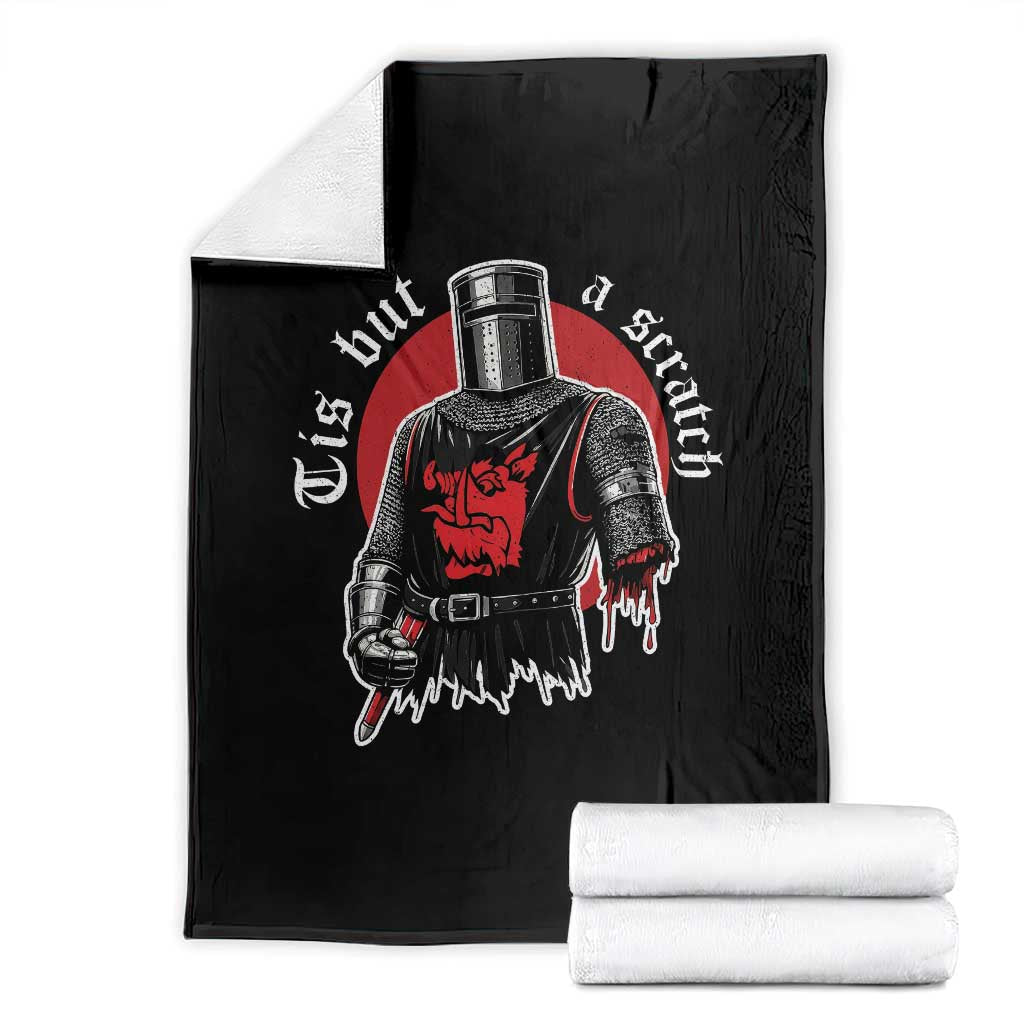 Funny One Arm Knight Medieval Throw Blanket Tis But A Scratch Classic Dark Humor Parody TS02 Black Print Your Wear
