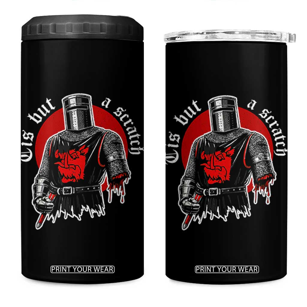 Funny One Arm Knight Medieval 4 in 1 Can Cooler Tumbler Tis But A Scratch Classic Dark Humor Parody TS02 One Size: 16 oz Black Print Your Wear