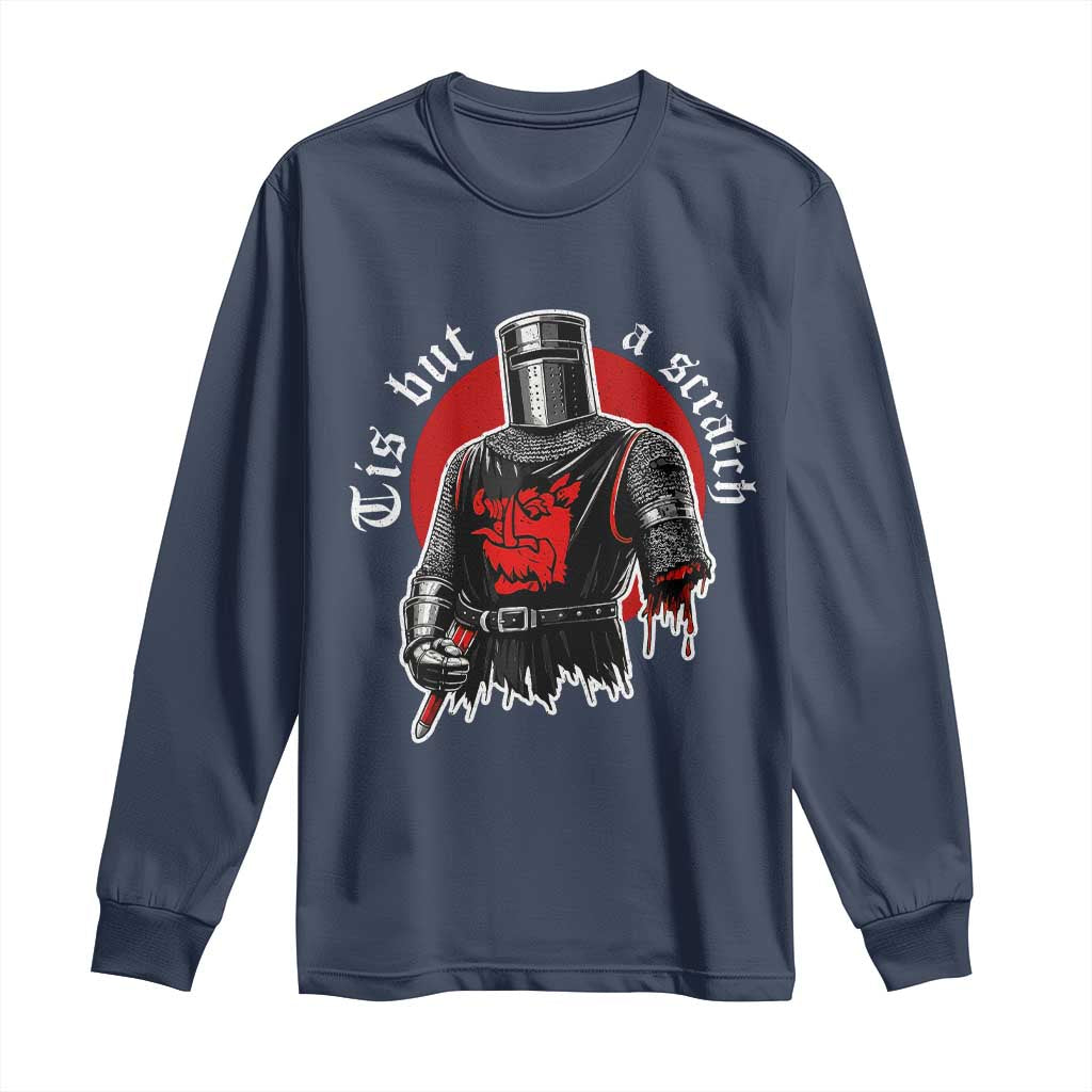 Funny One Arm Knight Medieval Long Sleeve Shirt Tis But A Scratch Classic Dark Humor Parody