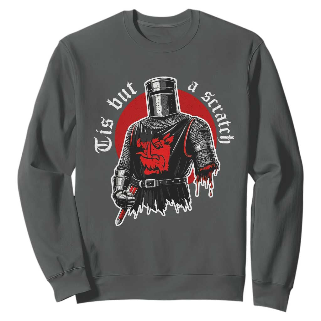 Funny One Arm Knight Medieval Sweatshirt Tis But A Scratch Classic Dark Humor Parody