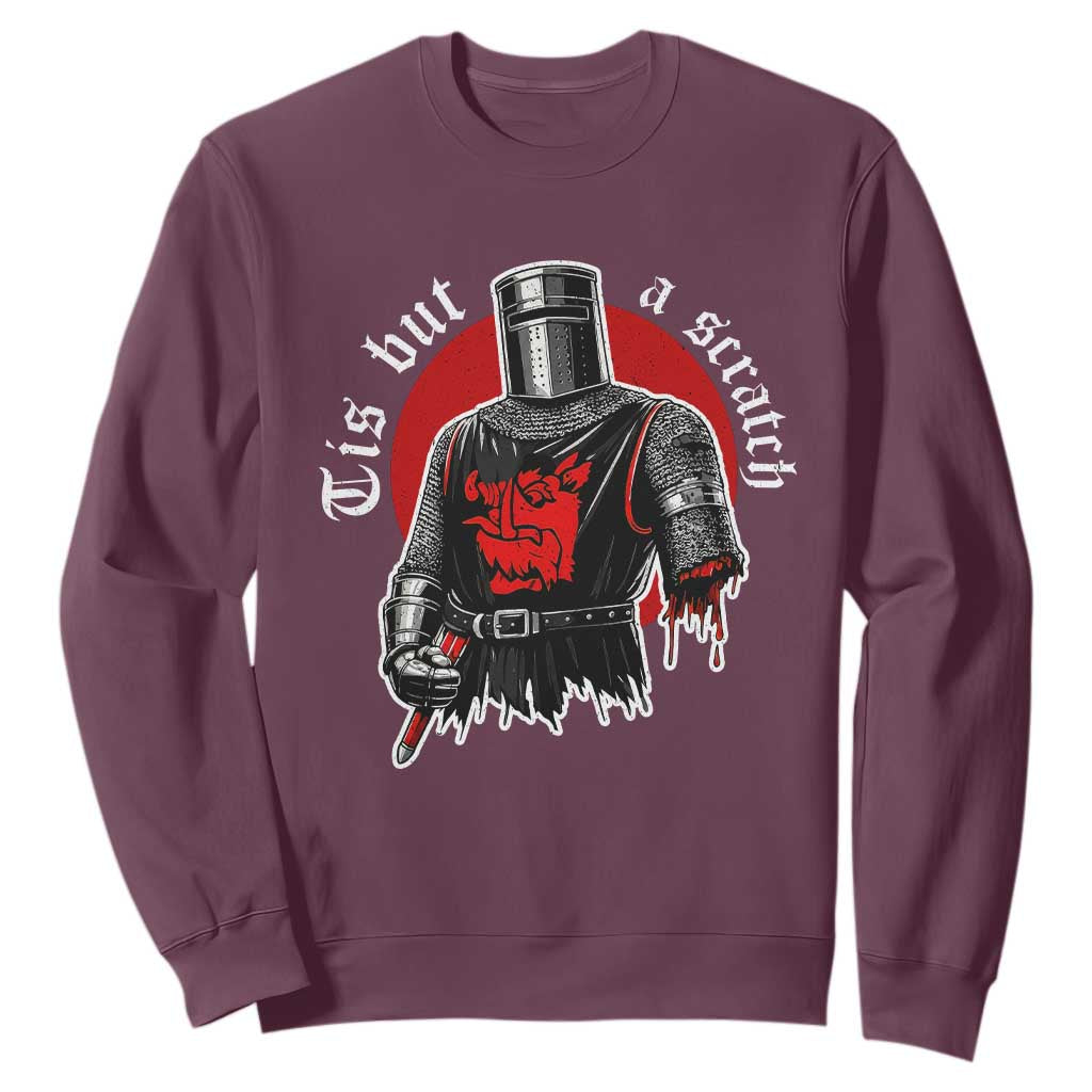 Funny One Arm Knight Medieval Sweatshirt Tis But A Scratch Classic Dark Humor Parody