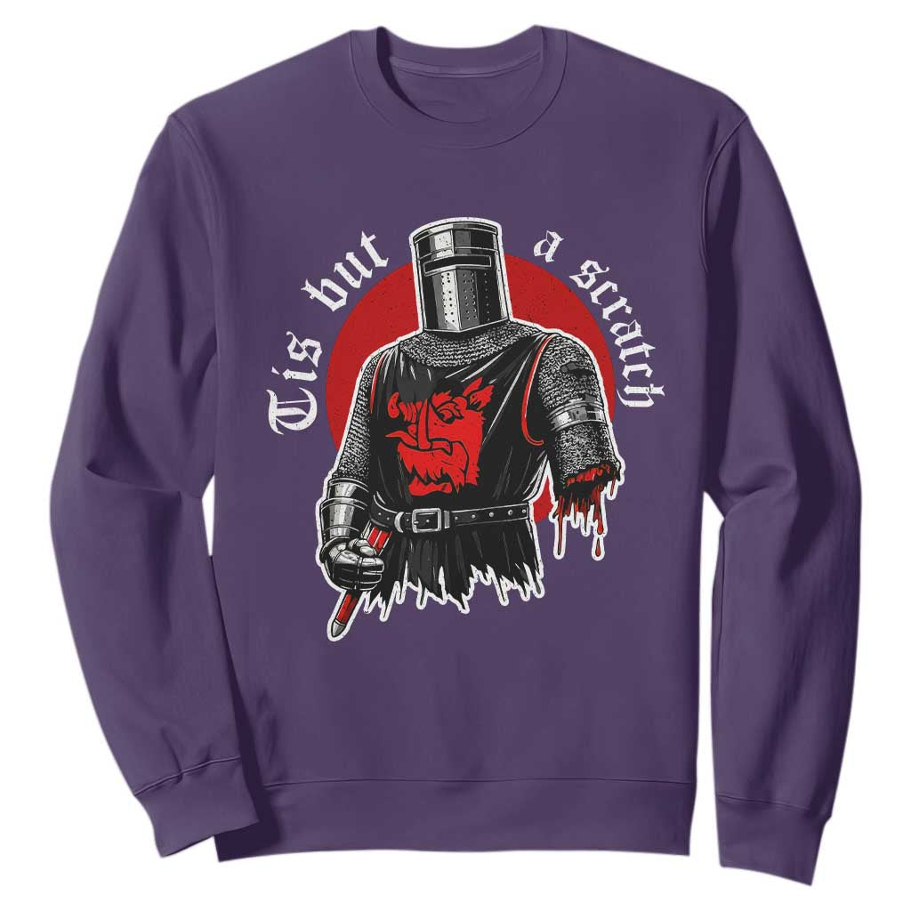 Funny One Arm Knight Medieval Sweatshirt Tis But A Scratch Classic Dark Humor Parody
