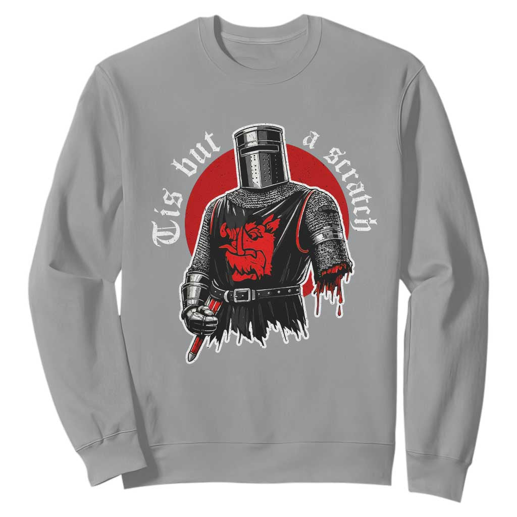 Funny One Arm Knight Medieval Sweatshirt Tis But A Scratch Classic Dark Humor Parody