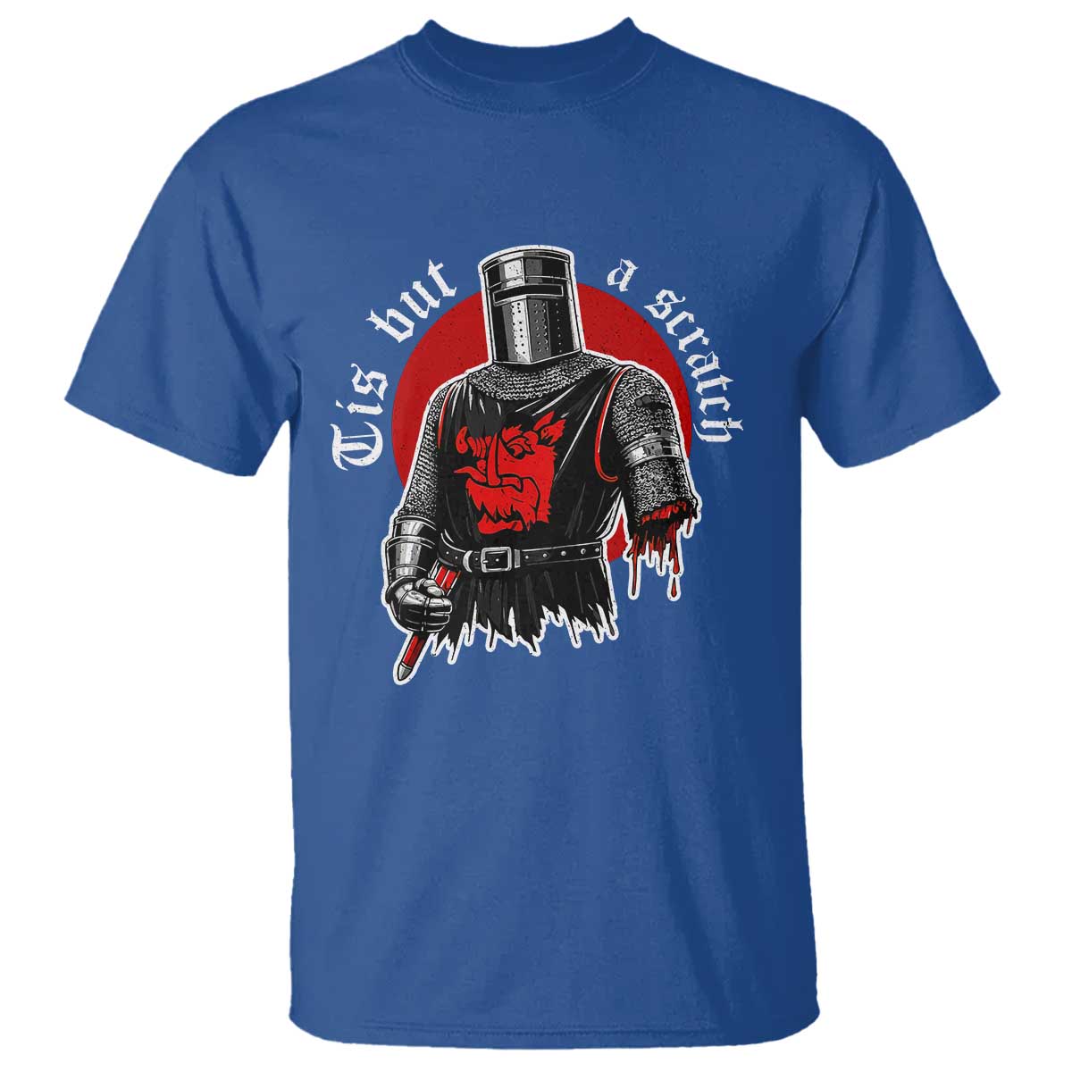Funny One Arm Knight Medieval T Shirt Tis But A Scratch Classic Dark Humor Parody
