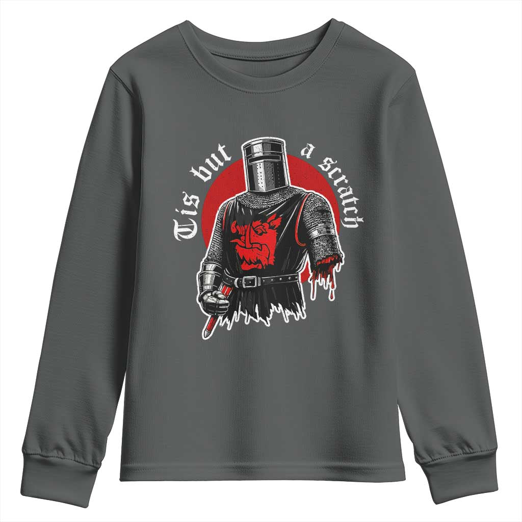 Funny One Arm Knight Medieval Youth Sweatshirt Tis But A Scratch Classic Dark Humor Parody