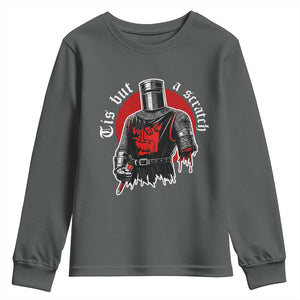 Funny One Arm Knight Medieval Youth Sweatshirt Tis But A Scratch Classic Dark Humor Parody