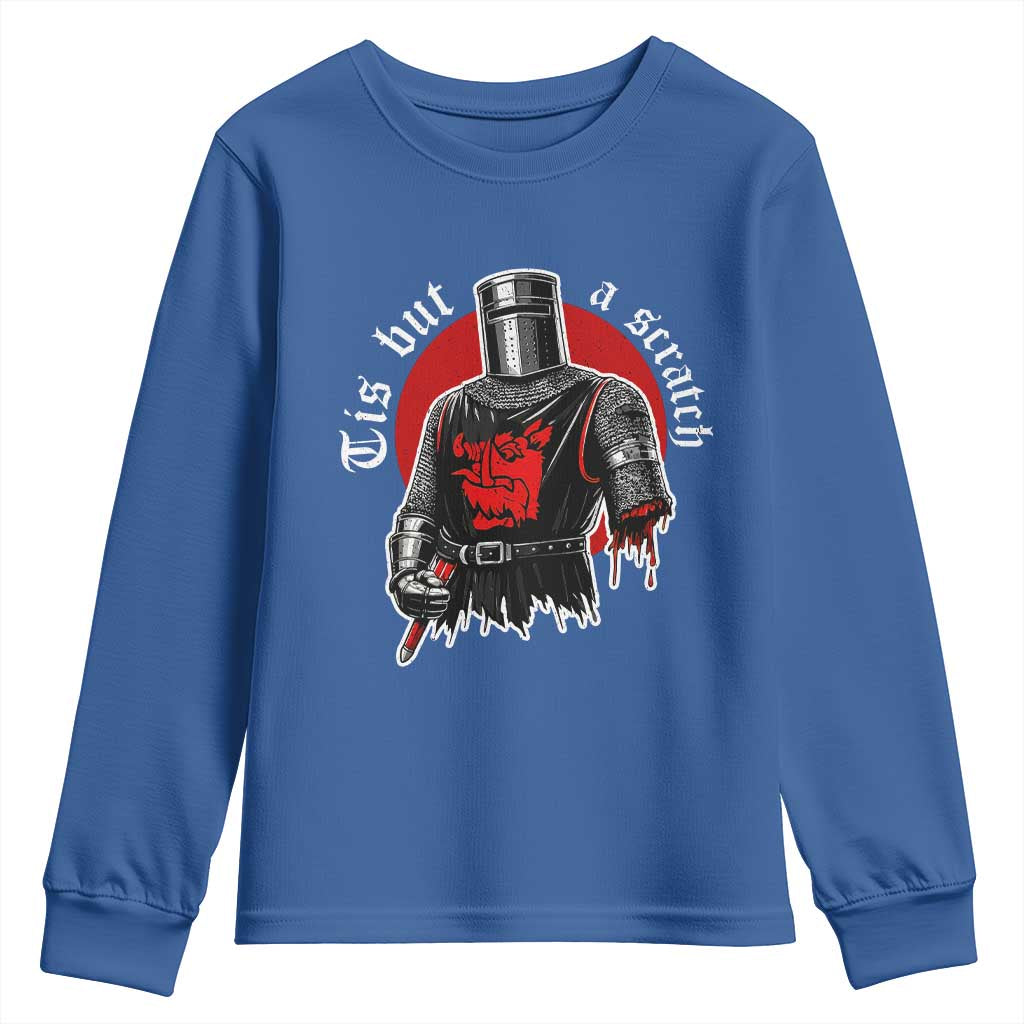 Funny One Arm Knight Medieval Youth Sweatshirt Tis But A Scratch Classic Dark Humor Parody
