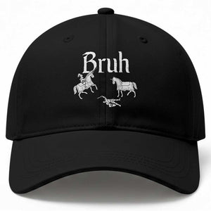 Funny Bruh Medieval Jousting Fallen Knight Graphic Baseball Cap Sarcastic Renaissance Faire Meme