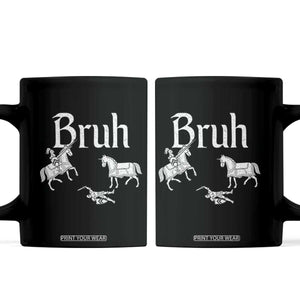 Funny Bruh Medieval Jousting Fallen Knight Graphic Coffee Mug Sarcastic Renaissance Faire Meme