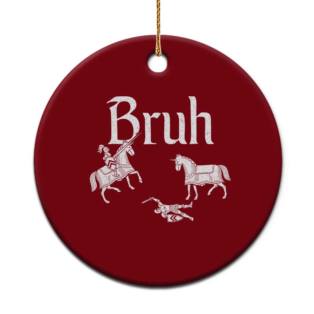Funny Bruh Medieval Jousting Fallen Knight Graphic Ceramic Ornament Sarcastic Renaissance Faire Meme TS02 1pc Red Print Your Wear