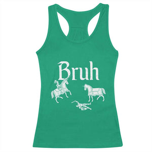 Funny Bruh Medieval Jousting Fallen Knight Graphic Racerback Tank Top Sarcastic Renaissance Faire Meme