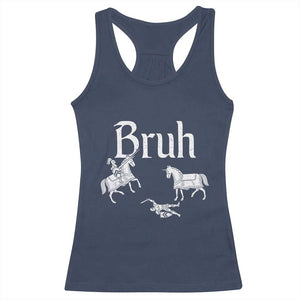 Funny Bruh Medieval Jousting Fallen Knight Graphic Racerback Tank Top Sarcastic Renaissance Faire Meme