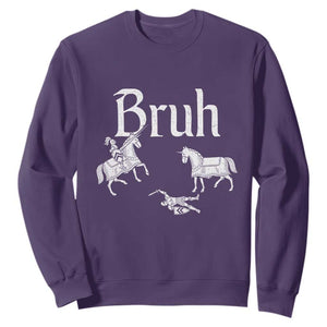Funny Bruh Medieval Jousting Fallen Knight Graphic Sweatshirt Sarcastic Renaissance Faire Meme