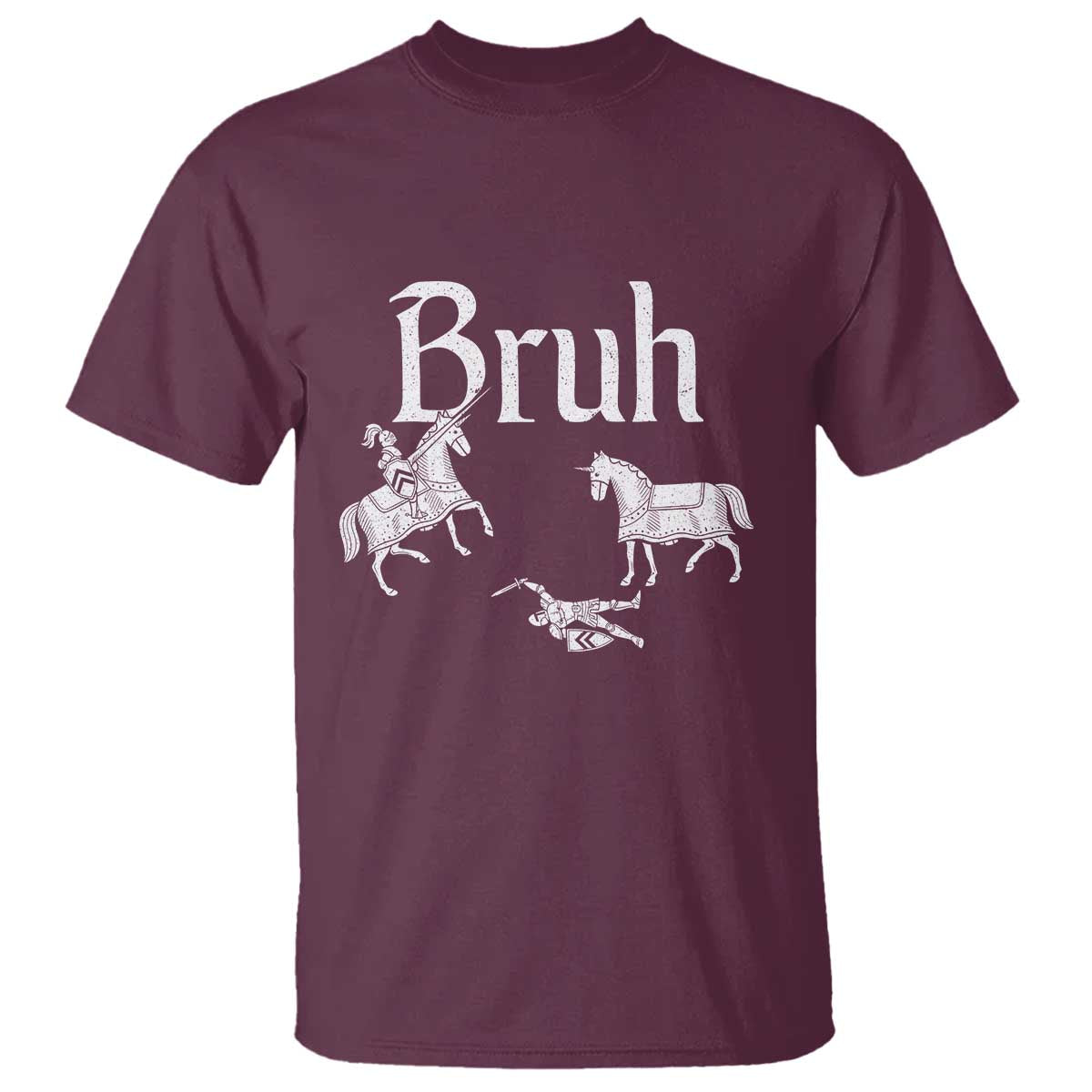 Funny Bruh Medieval Jousting Fallen Knight Graphic T Shirt Sarcastic Renaissance Faire Meme