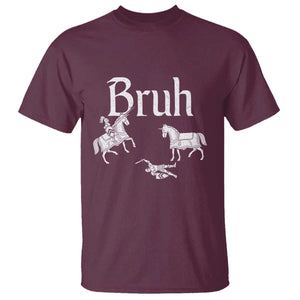 Funny Bruh Medieval Jousting Fallen Knight Graphic T Shirt Sarcastic Renaissance Faire Meme
