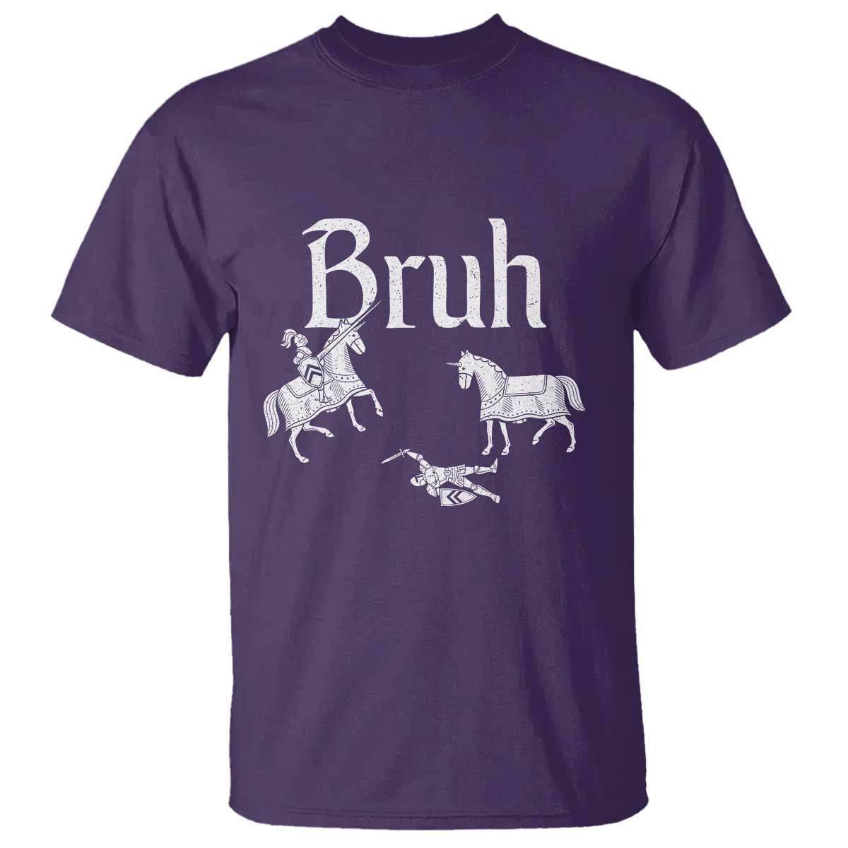 Funny Bruh Medieval Jousting Fallen Knight Graphic T Shirt Sarcastic Renaissance Faire Meme