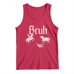 Funny Bruh Medieval Jousting Fallen Knight Graphic Tank Top Sarcastic Renaissance Faire Meme