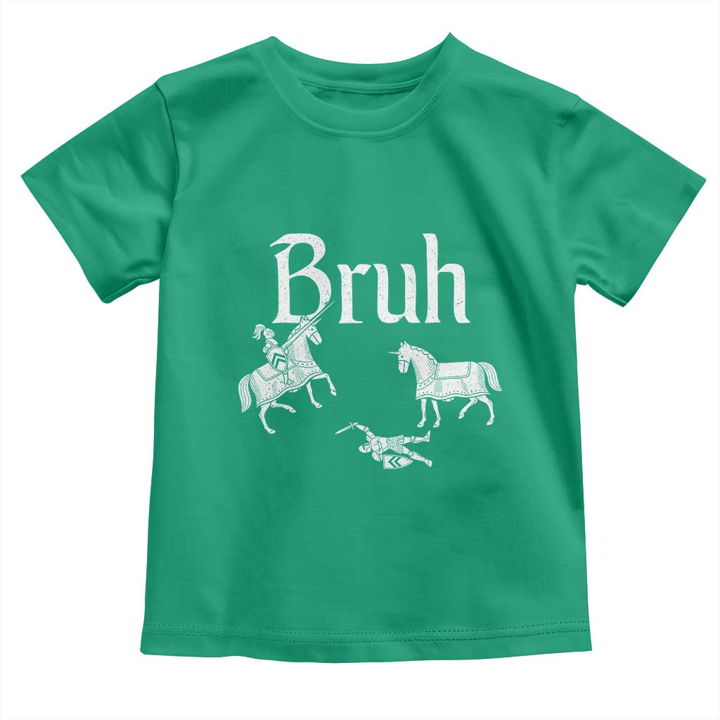 Funny Bruh Medieval Jousting Fallen Knight Graphic Toddler T Shirt Sarcastic Renaissance Faire Meme