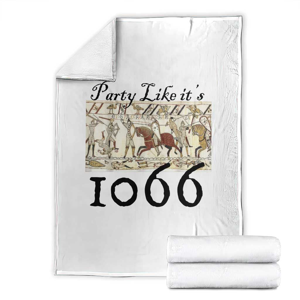 Funny Medieval Humor Battle of Hastings Throw Blanket Party Like Its 1066 Historic Bayeux Tapestry Graphic TS02 White Print Your Wear