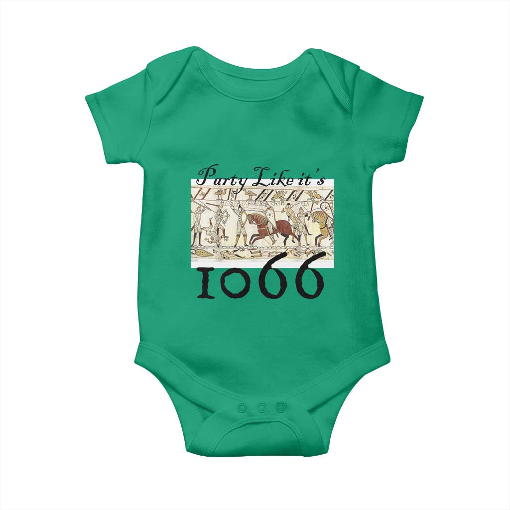 Funny Medieval Humor Battle of Hastings Baby Onesie Party Like Its 1066 Historic Bayeux Tapestry Graphic