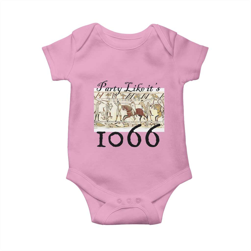 Funny Medieval Humor Battle of Hastings Baby Onesie Party Like Its 1066 Historic Bayeux Tapestry Graphic