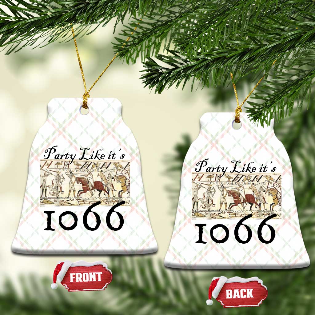 Funny Medieval Humor Battle of Hastings Ceramic Ornament Party Like Its 1066 Historic Bayeux Tapestry Graphic