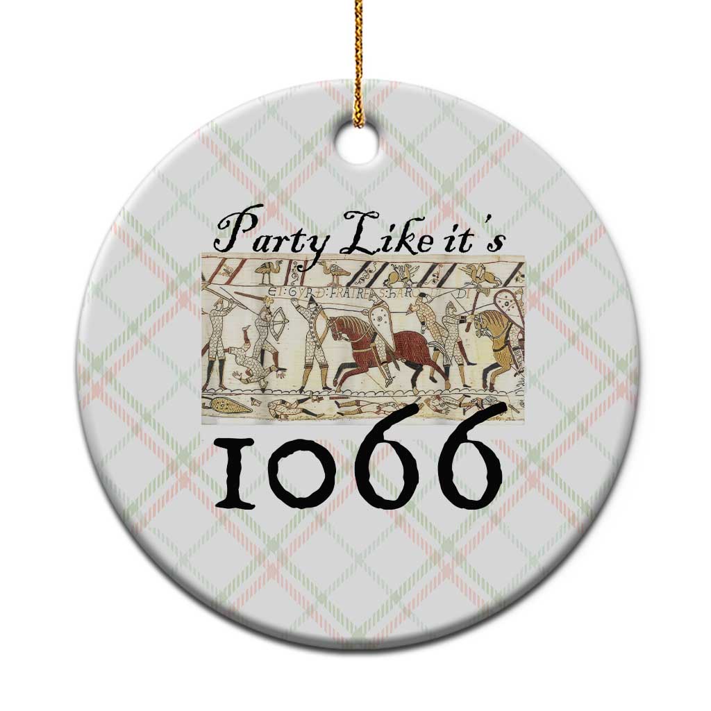 Funny Medieval Humor Battle of Hastings Ceramic Ornament Party Like Its 1066 Historic Bayeux Tapestry Graphic