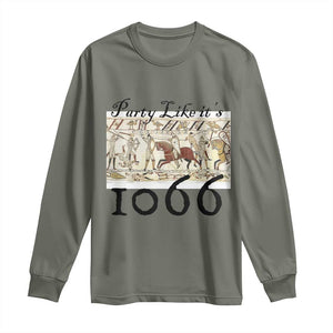 Funny Medieval Humor Battle of Hastings Long Sleeve Shirt Party Like Its 1066 Historic Bayeux Tapestry Graphic