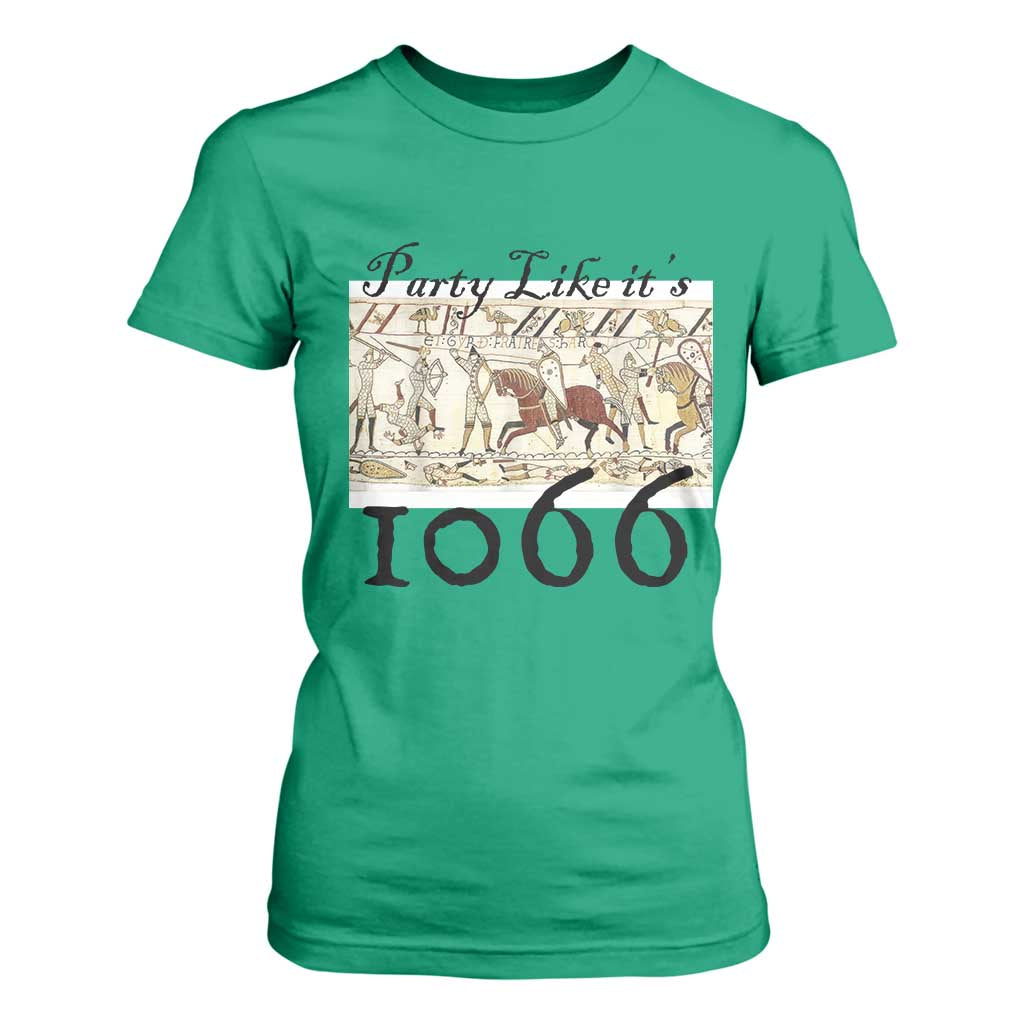 Funny Medieval Humor Battle of Hastings T Shirt For Women Party Like Its 1066 Historic Bayeux Tapestry Graphic