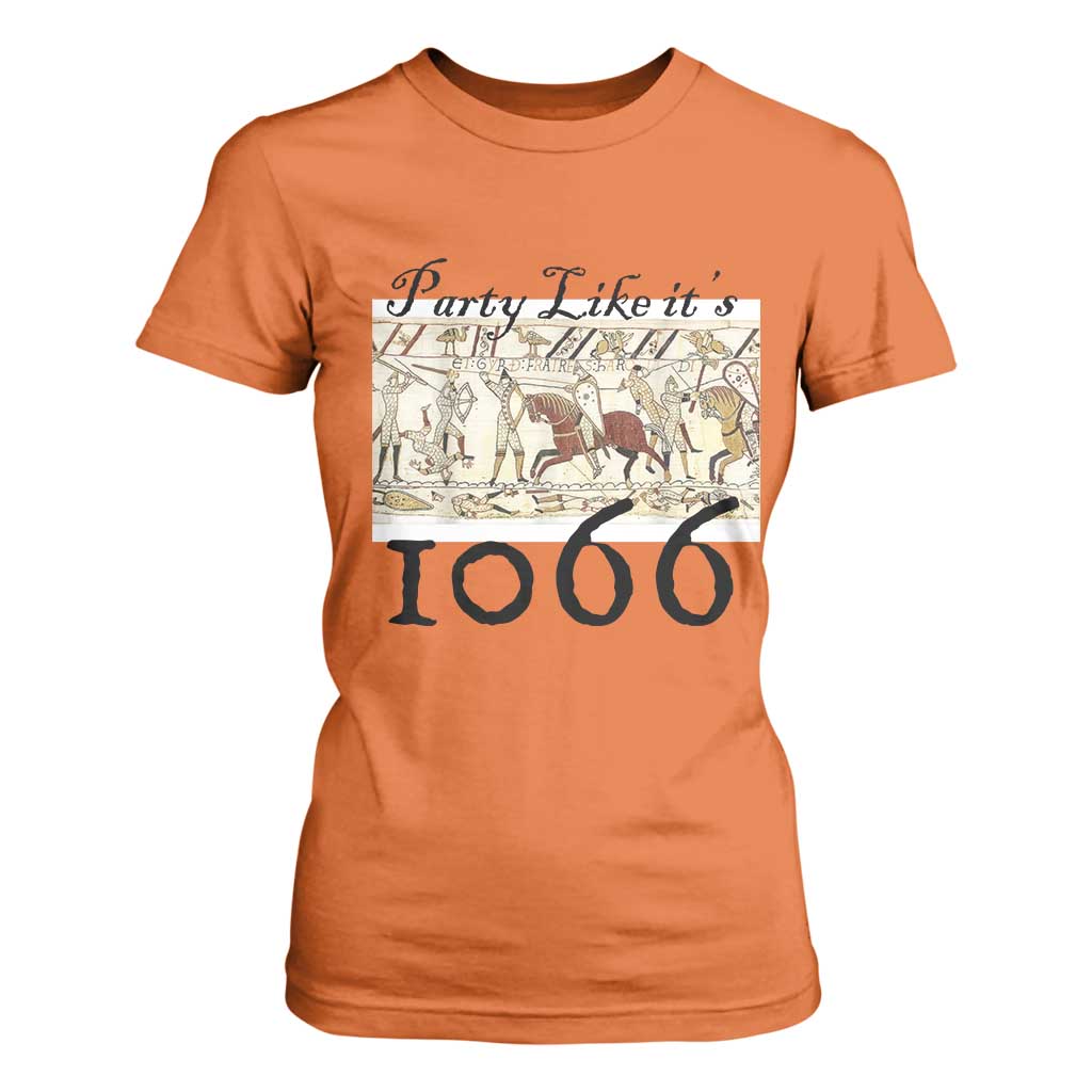Funny Medieval Humor Battle of Hastings T Shirt For Women Party Like Its 1066 Historic Bayeux Tapestry Graphic