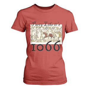 Funny Medieval Humor Battle of Hastings T Shirt For Women Party Like Its 1066 Historic Bayeux Tapestry Graphic