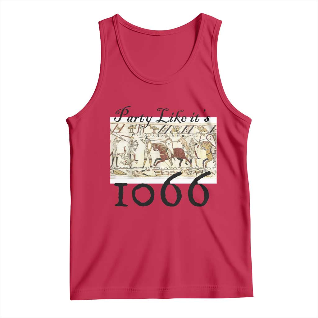 Funny Medieval Humor Battle of Hastings Tank Top Party Like Its 1066 Historic Bayeux Tapestry Graphic