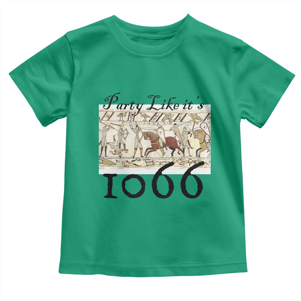 Funny Medieval Humor Battle of Hastings Toddler T Shirt Party Like Its 1066 Historic Bayeux Tapestry Graphic
