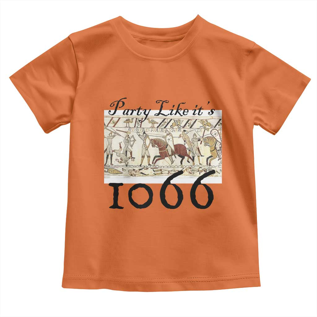 Funny Medieval Humor Battle of Hastings Toddler T Shirt Party Like Its 1066 Historic Bayeux Tapestry Graphic
